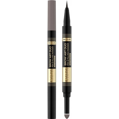 Eveline Cosmetics Brow Art Duo obojstranná ceruzka na obočie Medium 8 g