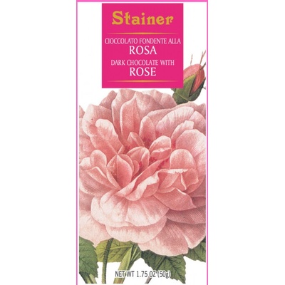 Stainer hořká 70% s růžemi Fondente alla Rosa 50 g