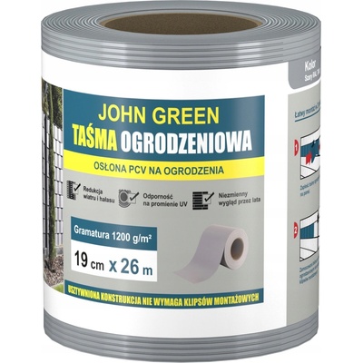 Stínící panelové pásy JohnGreen potažená PVC šedá 19 cm x 26 m 1200 g/m²