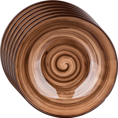 Banquet Súprava hlbokých tanierov Palas 18 cm hnedá 6 ks
