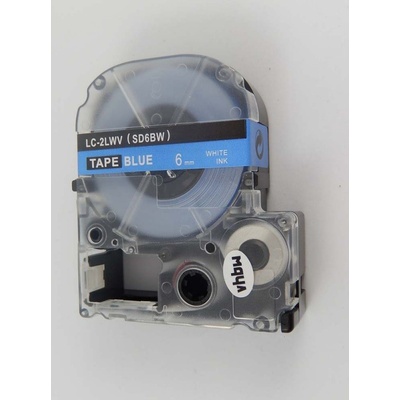 Compatible Epson LK-2LWV, SD6BW, 6mm x 9m, бял печат / син фон, съвместима лента (LKSD6BW)