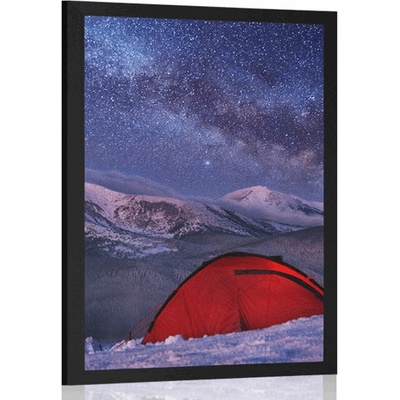 Plakát stan pod noční oblohou - 40x60 black