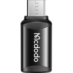 Mcdodo OTG адаптер (OT-7690) - Mcdodo - Type-C към Micro-USB, алуминиева сплав, зареждане и синхронизация - Черно