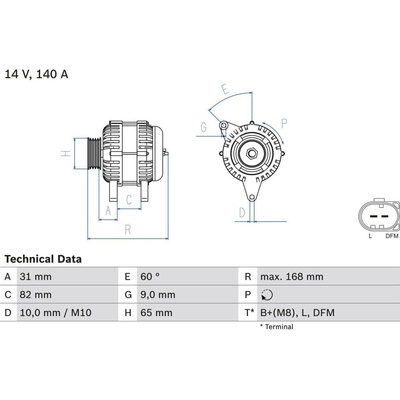 Alternátor BOSCH 0 986 044 470