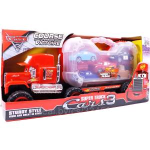 Камион автовоз Мак с прозрачен контейнер и колички Cars 58, 5 см 919-228A