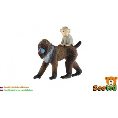 zooted Mandril ryholiaca samica s mláďaťom plast 6 cm