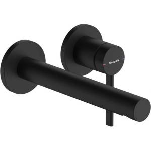 Hansgrohe Zesis S - Скрита смесителна батерия за умивалник, със сифон, монтаж с 2 отвора, EcoSmart+, матово черно 74750670 (74750670)