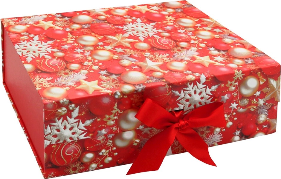 Tohle je absolutní vítěz srovnávacího testu - produkt JUNIOR Dárková krabice vánoční s mašlí 33 x 25 x 12 cm vánoční ozdoby 594902