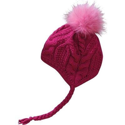 dětská celopodšitá pletená čepice Pletex H099 tmavě růžová