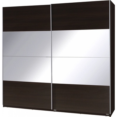 FRONTI Šatní skříň TWISTER 2 kaštan wenge / zrcadla