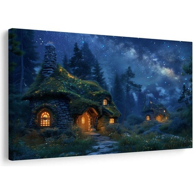 Obraz kouzelná vánoční noc v lese - 60x40