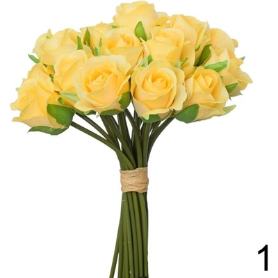 Kytica ruža ŽLTÁ 30cm 222676ZL - Umelé kvety