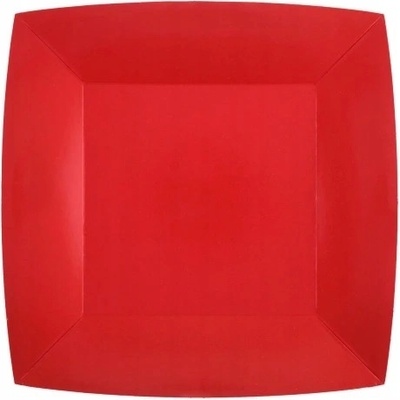 Santex Papierové taniere štvorcové jednofarebné 18 x 18 cm Farba: červená