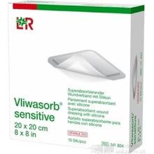 Vliwasorb Sensitive Krytie Na Rany 20 x 20 Cm superabsorpčné, sterilné, so silikónom, 10 ks