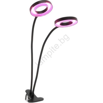 Kobi LED гъвкава настолна лампа с клипс за растения VITARO 2xLED/4W/230V черна (KB0545)