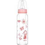 Wee Baby Бебешко шише от топлоустойчиво стъкло Wee Baby Classic, 240 ml, розово (772) - baby