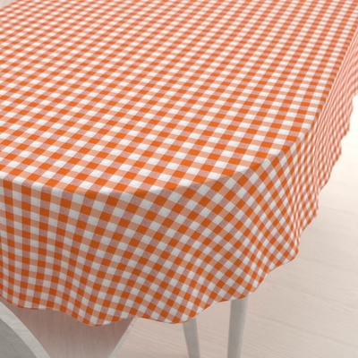 Biante oválný ubrus Rebeka RE-005 Oranžovo-bílá kostka střední 100x140 cm