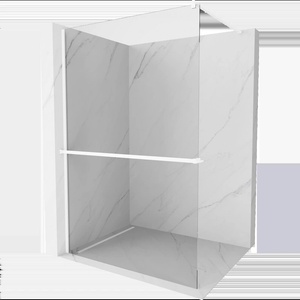 Mexen Kioto+ душ кабина със стъклен панел Walk-in 115 x 200 см, прозрачен, бял - 800-115-121-20-00 (800-115-121-20-00)