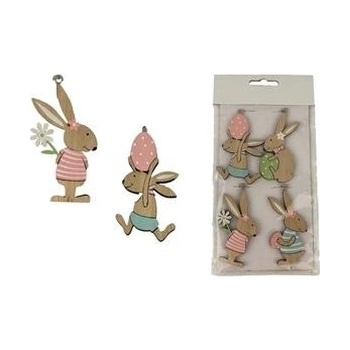 Dekorácia zajac, 4 ks D4008