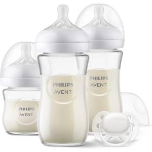 Philips Подаръчен комплект за бебе Natural Response SCD878/11 с 3 стъклени шишета и залъгалка 0м+ (00A.0602.001)