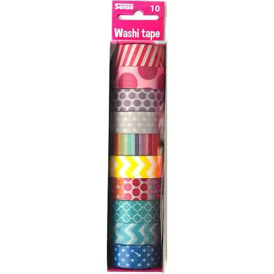 Sense Декоративно тиксо Sense - Washi Tape, 10 броя, асортимент (28056)