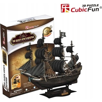 CubicFun 3D puzzle Pirátská loď Queen Anne´s Revenge 155 ks