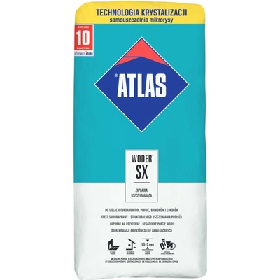Hmota těsnící Atlas Woder SX s krystalickou technologií – 25 kg