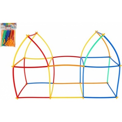 Teddies Stavebnice kreativní ze slámek / brček - 110 ks