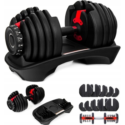 Eiflex Jednoruční činka s nastavitelnou hmotností pogumovaná 1x 24 kg