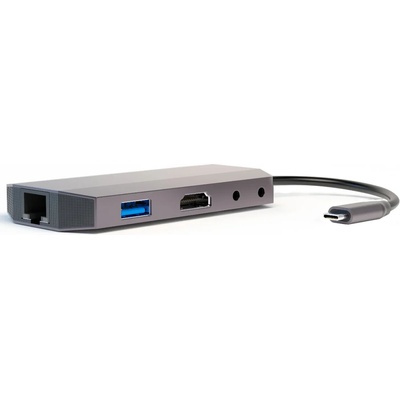 4smarts 9in1 USB-C Hub with DeX - мултифункционален хъб с DeX, Ethernet, HDMI, 3.5 mm jack, USB-C, USB 3.0 и четец за карти (тъмносив)