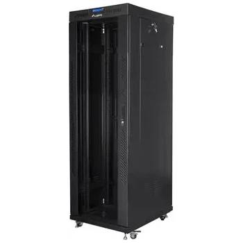 Image 1 of Lanberg Комуникационен шкаф, Lanberg rack cabinet 19" free-standing 37U/600x800 (flat pack) with glass door lcd black v2 (FF01-6837-12BL)
