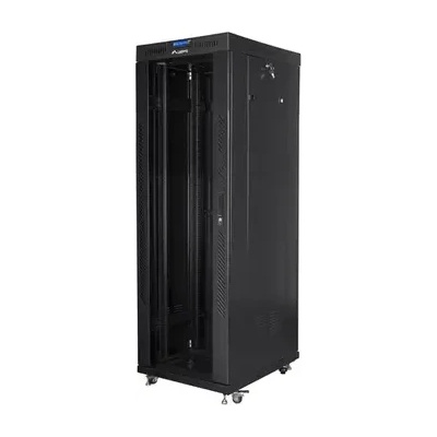 Lanberg Комуникационен шкаф, Lanberg rack cabinet 19" free-standing 37U/600x800 (flat pack) with glass door lcd black v2 (FF01-6837-12BL)