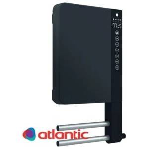 Atlantic Конвектор за баня telia, черен с поставка за кърпи 1000+800 w
