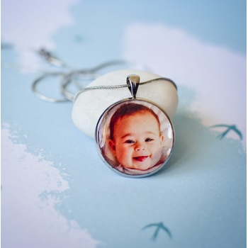 Meganflo Голям медальон със снимка - стомана