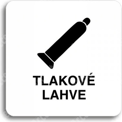 ACCEPT Piktogram tlakové lahve - bílá tabulka - černý tisk bez rámečku