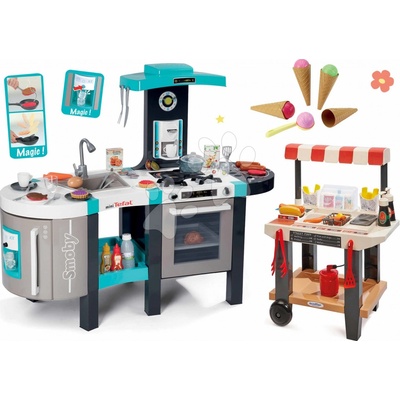 Smoby set kuchynka elektronická Tefal French Bubble a zmrzlinársky vozík s hamburgermi 311206-16