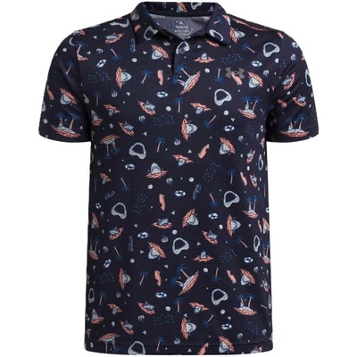 Under Armour Matchplay Printed Polo Midnight Navy Posh Pink Castlerock
