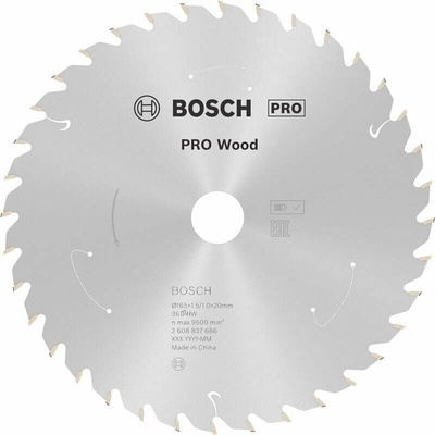 Bosch Standard for Wood, pr. 165 mm, otvor 20 mm, 36 zubov 2608837686