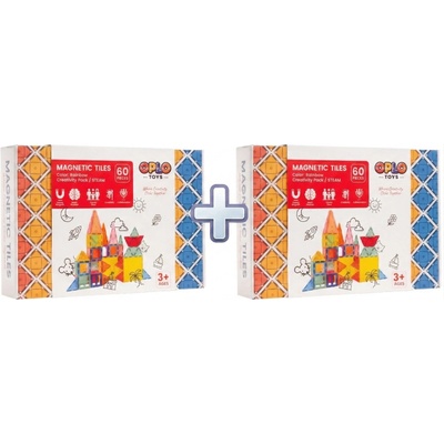 Oplo Toys Magnetická stavebnica Rainbow 60 ks