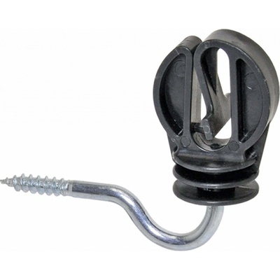 Izolátor se zahnutým vrutem 6 mm pro elektrický ohradník, pro lanka a pásky do 30 mm - 10 ks