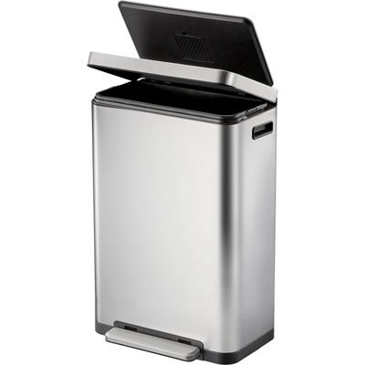 EKO-Europe Кош за отпадъци EKO X-CUBE с педал (45 л) - хром мат (EKO 936845 - Matt s/s)