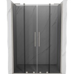 Mexen Velar L Duo плъзгаща се душ врата 150 см, графит, четкан никел - 871-150-003-42-97 (871-150-003-42-97)