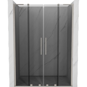 Mexen Velar L Duo плъзгаща се душ врата 150 см, графит, четкан никел - 871-150-003-42-97 (871-150-003-42-97)