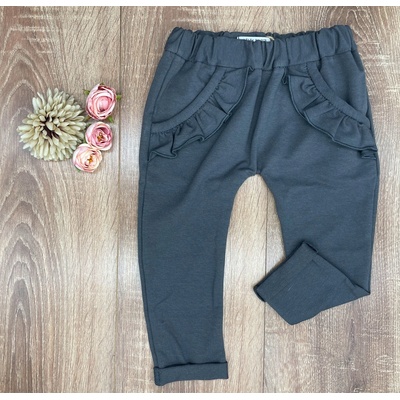 Baby Powder Handmade kalhoty s ozdobenými kapsami grafitové šedá