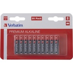 Verbatim ALKALINE BATTERY AAA 20 PACK (HANGCARD) (49876) - TechnoGear