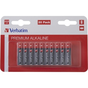 Verbatim ALKALINE BATTERY AAA 20 PACK (HANGCARD) (49876) - TechnoGear