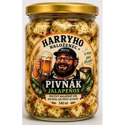 HARRYHO KŘUPAVÉ SÝRY Harryho Naloženec Pivňák sýr s papričkami Jalapeňos 540 ml