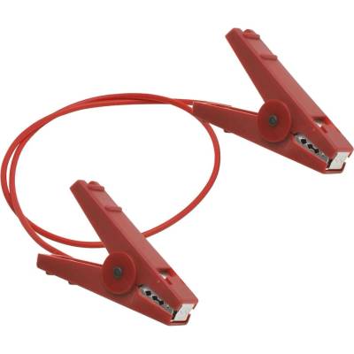 Propojovací červený kabel se 2 robustními krokosvorkami pro ohradníkové pásky, délka 100 cm