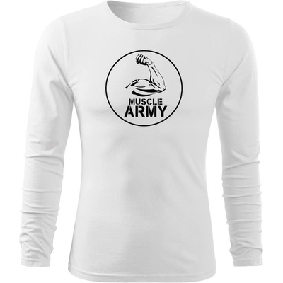 Dragowa Fit-T tričko s dlhým rukávom muscle army biceps biele