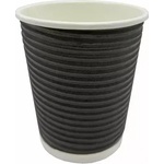  Картонени чаши 8oz двустенни Ф80 ЧЕРНИ, 20х25 бр (397127)